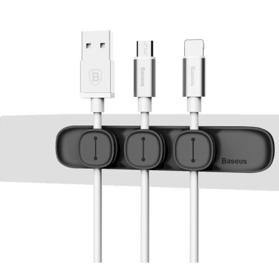 Тримач для дротів Baseus Peas Cable Clip Black / ACWDJ-01 (Чорний) Тримач для дротів Baseus Peas Cable Clip Black / ACWDJ-01 (Чорний)