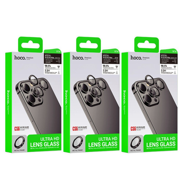 Захисне Скло на камеру Hoco metal IPhone 16/16 Plus (Чорний)