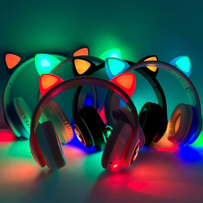 Навушники Cat Ear STN-28 Bluetooth з RGB підсвічуванням (Мятний)