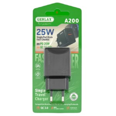 Мережевий адаптер Gerlax A200 3A 22.5W / PD25W (Type-C + USB)