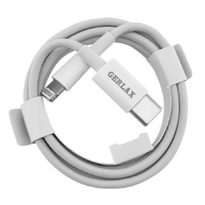 Кабель iPhone Gerlax D8L Type-C to Lightning 3A/30W білий 1м Кабель iPhone Gerlax D8L Type-C to Lightning 3A/30W білий 1м