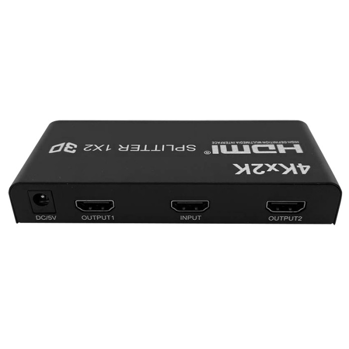 Спліттер (розгалужувач) HDMI (мама) - 2 HDMI (мама) 4K чорний