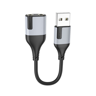 Перехідник Borofone BV19 Creator 2-in-1 USB to 3.5mm (Чорний)