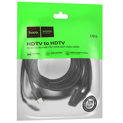 Кабель подовжувач HDMI HOCO US13 (HDMI male to HDMI female, 4K) 1м