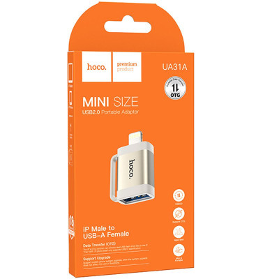 Перехідник OTG  Hoco UA31A Lightning male to USB female (Black)