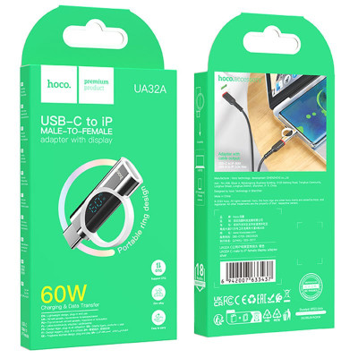 Перехідник OTG Hoco UA32A Type-C male to Lightning female display adapter