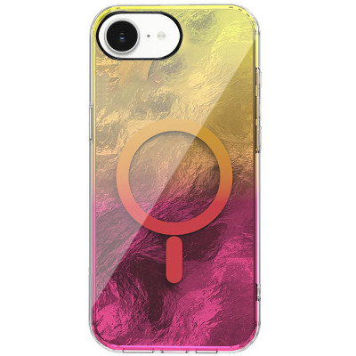 Чохол TPU Shiny Mountain (MagFit) для Apple iPhone 16e (Yellow-Pink)
