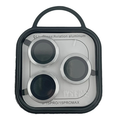 Скло на камеру iPhone 15 Pro/15 Pro Max метал сталь