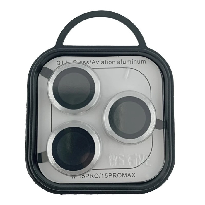 Скло на камеру iPhone 15 Pro/15 Pro Max метал сталь