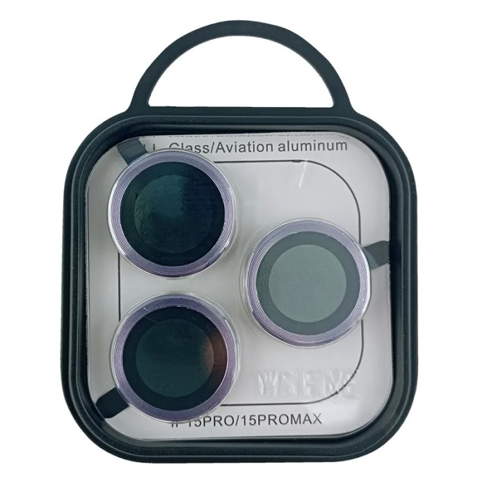 Скло на камеру iPhone 15/15+ метал світло фіолетовий