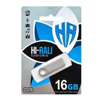USB флеш-накопичувач 16GB Hi-Rali Shuttle 2.0 срібна