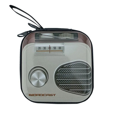 Чохол під навушники/кабель металевий квадратний 6,5х6,5см Радіо