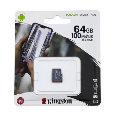 Карта памяті Micro SD 64GB Kingston Canvas Select Plus