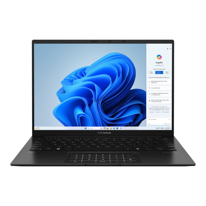 Ноутбук ASUS Zenbook 14 OLED UM3406HA-PP014W | 14" | AMD Ryzen 7 8840HS (3.6 - 5.1 ГГц) | 16 ГБ | 1 ТБ | AMD Radeon 780M Graphics
