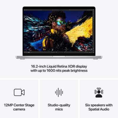 Ноутбук Apple MacBook Pro 16 A3186 M4 Max Silver | 16.2" | Apple M4 Max | 48 ГБ | 1 ТБ | Apple M4 Max Graphics (40-core GPU)