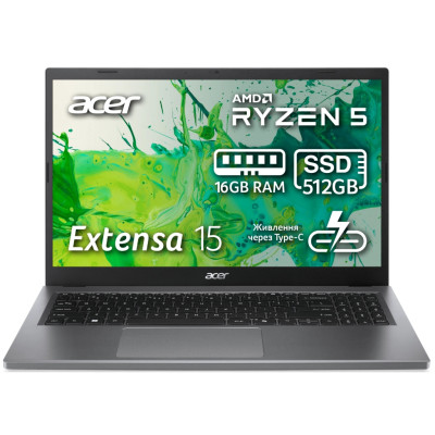 Ноутбук Acer Extensa 15 EX215-24-R7JY | 15.6" | AMD Ryzen 5 7520U (2.8-4.3GHz) | 16 ГБ | 512 ГБ | AMD Radeon 610M Graphics