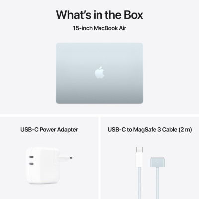 Ноутбук Apple MacBook Air 15 M4 A3241 Sky Blue | 15.3" | Apple M4 | 24 ГБ | 512 ГБ | Apple M4 Graphics (10-core GPU)