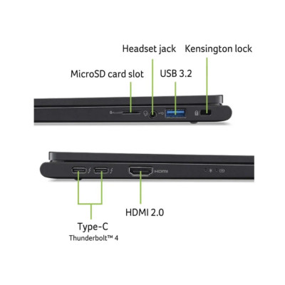 Ноутбук Acer TravelMate TMP614-73 | 14" | Intel Core Ultra 7 155H (1.4 - 4.8 ГГц) | 32 ГБ | 1 ТБ | Intel Arc Graphics