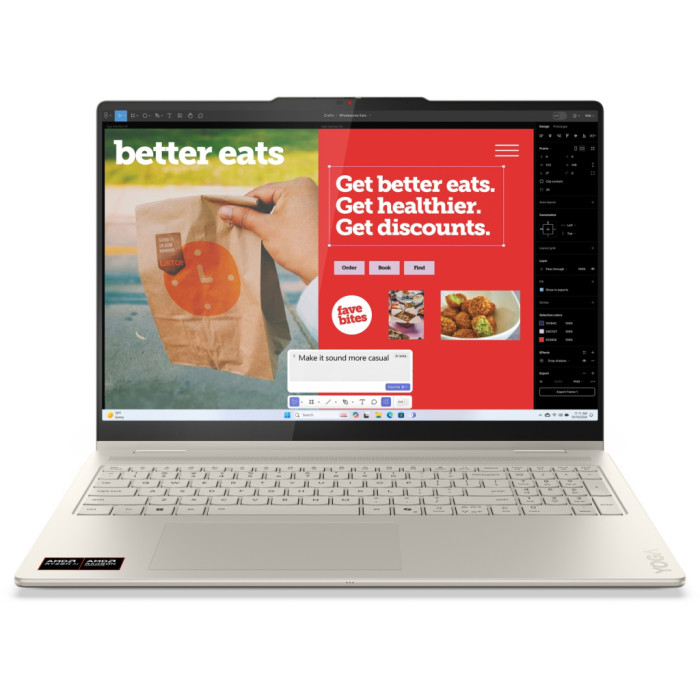 Ноутбук Lenovo Yoga 7 2-in-1 16AKP10 | 16" | AMD Ryzen Al 7 350 (2 - 5 ГГц) | 32 ГБ | 1 ТБ | AMD Radeon 860M Graphics