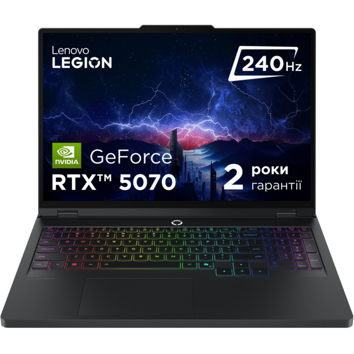 Ноутбук Lenovo Legion Pro 5 16IRX10 | 16" | Intel Core i9 14900HX (2.2 - 5.8 ГГц) | 32 ГБ | 2 ТБ SSD (2 x 1 ТБ) | NVIDIA GeForce RTX 5070