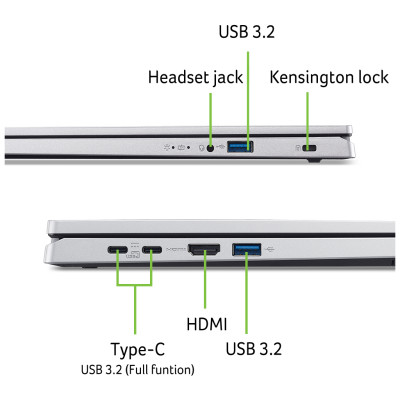 Ноутбук Acer Aspire Go AG15-72P | 15.6" | Intel Core 7 150U (1.2 - 5.4 ГГц) | 32 ГБ | 1 ТБ | Intel Graphics