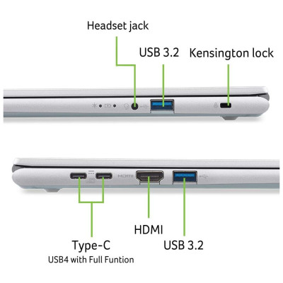 Ноутбук Acer Aspire Go AG15-72P | 15.6" | Intel Core 5 120U (0.9 - 5.0 ГГц) | 16 ГБ | 512 ГБ | Intel HD Graphics