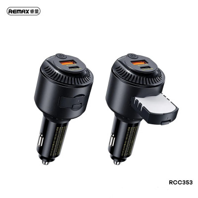 Автоадаптер Remax RCC353 60W USB+USB-C з освіжувачем повітря (Чорний)