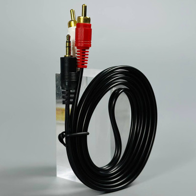 Кабель 2RCA-3.5 (тюльпан-3.5) 1.5m 3015 Good (Чорний)