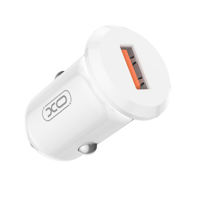 Авто адаптер XO CC68 Mini Smart Single (1A) QC18W (Білий)