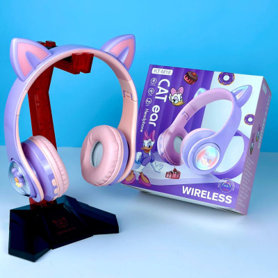 Навушники CAT EAR KT-M18 Bluetooth RGB Light (Фіолетовий)