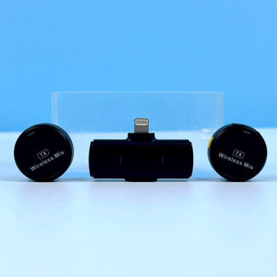 Бездротовий подвійний петличний мікрофон TX-2 Lightning з зажимом (Чорний)