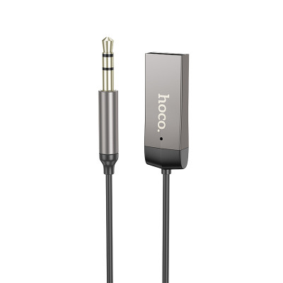 Ресівер Bluetooth Hoco E78 Benefit AUX with cable (Сірий)