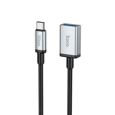 USB подовжувач Hoco US10 Type-C male to USB female USB3.0/ 0.5m (Чорний)