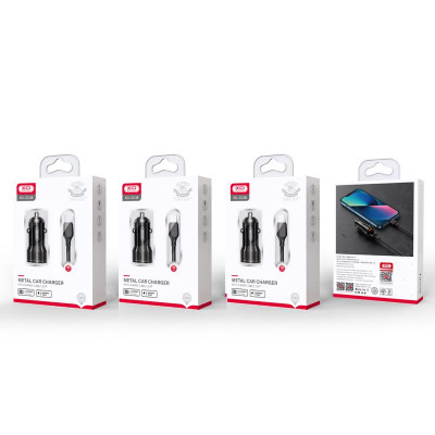 Автомобільний ЗП XO CC48 Type-C 2USB 2.4A Smart Metal (Чорний)