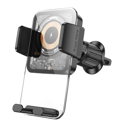 Holder Borofone BH209 Riley з бездротовою зарядкою 5W/7.5W/10W/15W (Чорний)