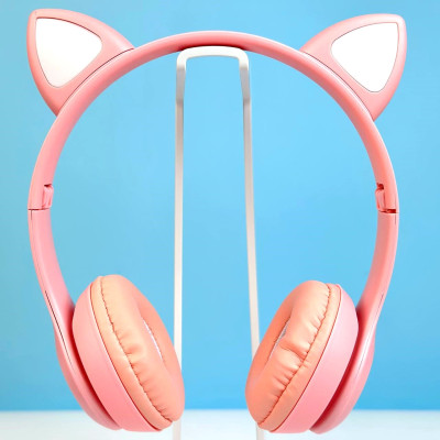 Навушники Cat Ear P47M Bluetooth з підсвічуванням RGB Light (Рожевий)