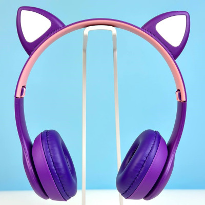 Навушники Cat Ear P47M Bluetooth з підсвічуванням RGB Light (Фіолетовий)