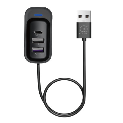USB HUB WUW C245 USB to 2USB+Type-C (Чорний)