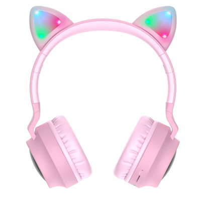 Навушники Hoco W27 Cat ear Bluetooth (Рожевий)