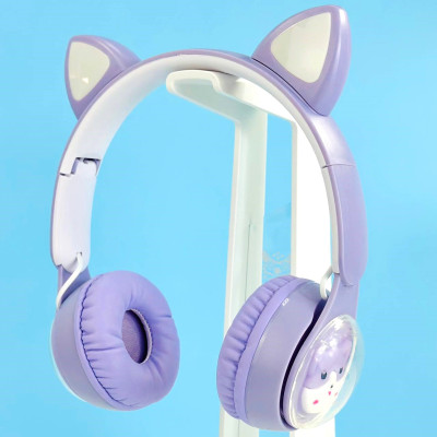 Навушники CAT EAR QC-28T Bluetooth RGB Light (Бузковий)
