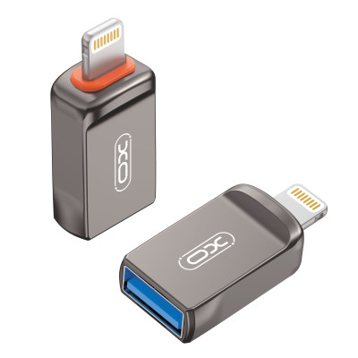 Перехідник OTG XO NB281A Lightning to USB (Сірий)