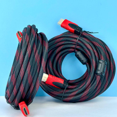Кабель HDMI-HDMI V1.4  тканинний з фільтром 10м (Чорний)