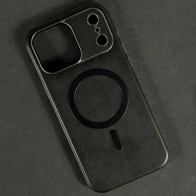 Накладка Leather Magnetic Case with Metal Frame IPhone 17 Pro (5)