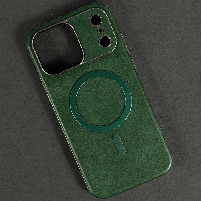 Накладка Leather Magnetic Case with Metal Frame IPhone 17 Pro (2)